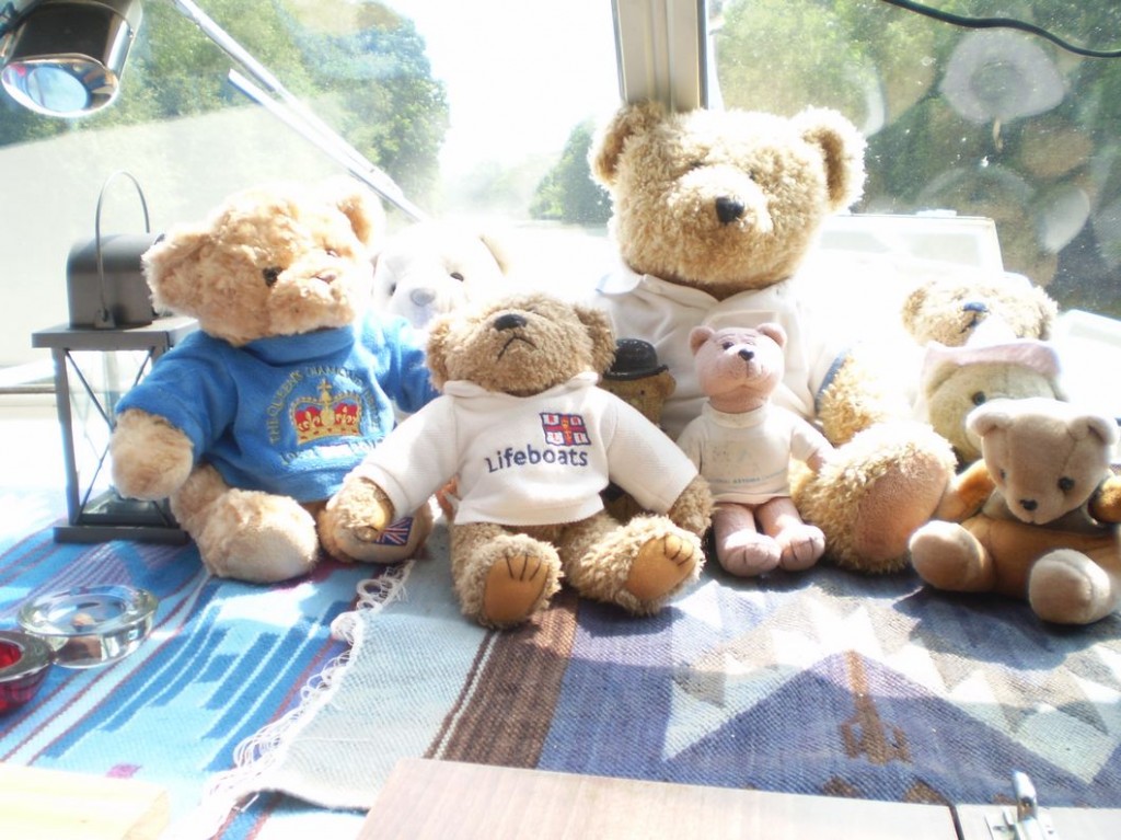 Jubilee Teddy (on the left) makes some friends